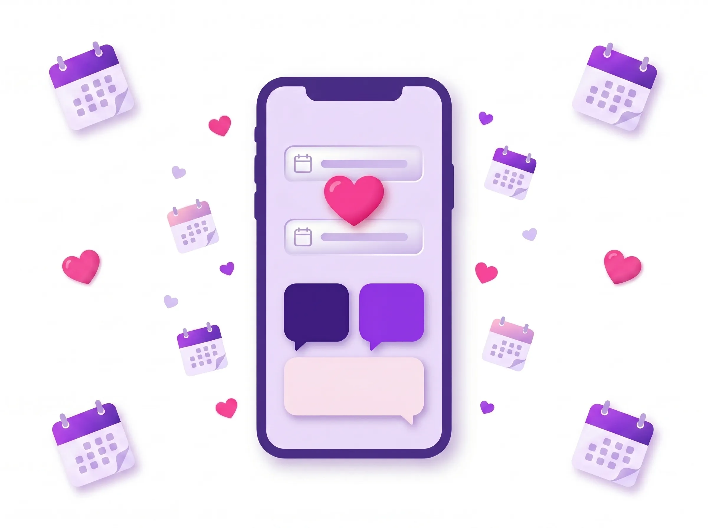 Ilustrasi pasangan menggunakan Kalkulator Jadian di smartphone